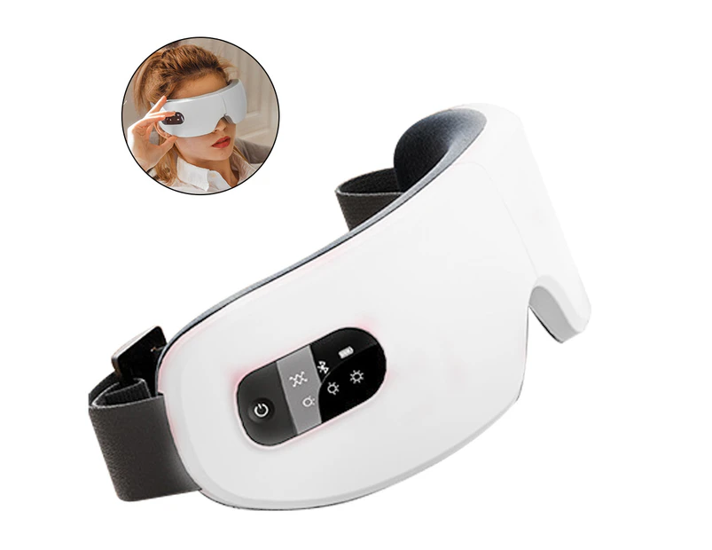 Sleep Mask with Heat, Bluetooth Music Rechargeable Eye Massager Relieve Eye Swelling and Improve Sleep - White