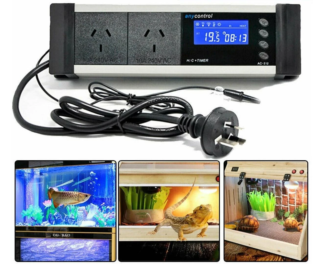 LCD Reptile Aquarium Digital Day/Night Timer Temperature Thermostat Controller