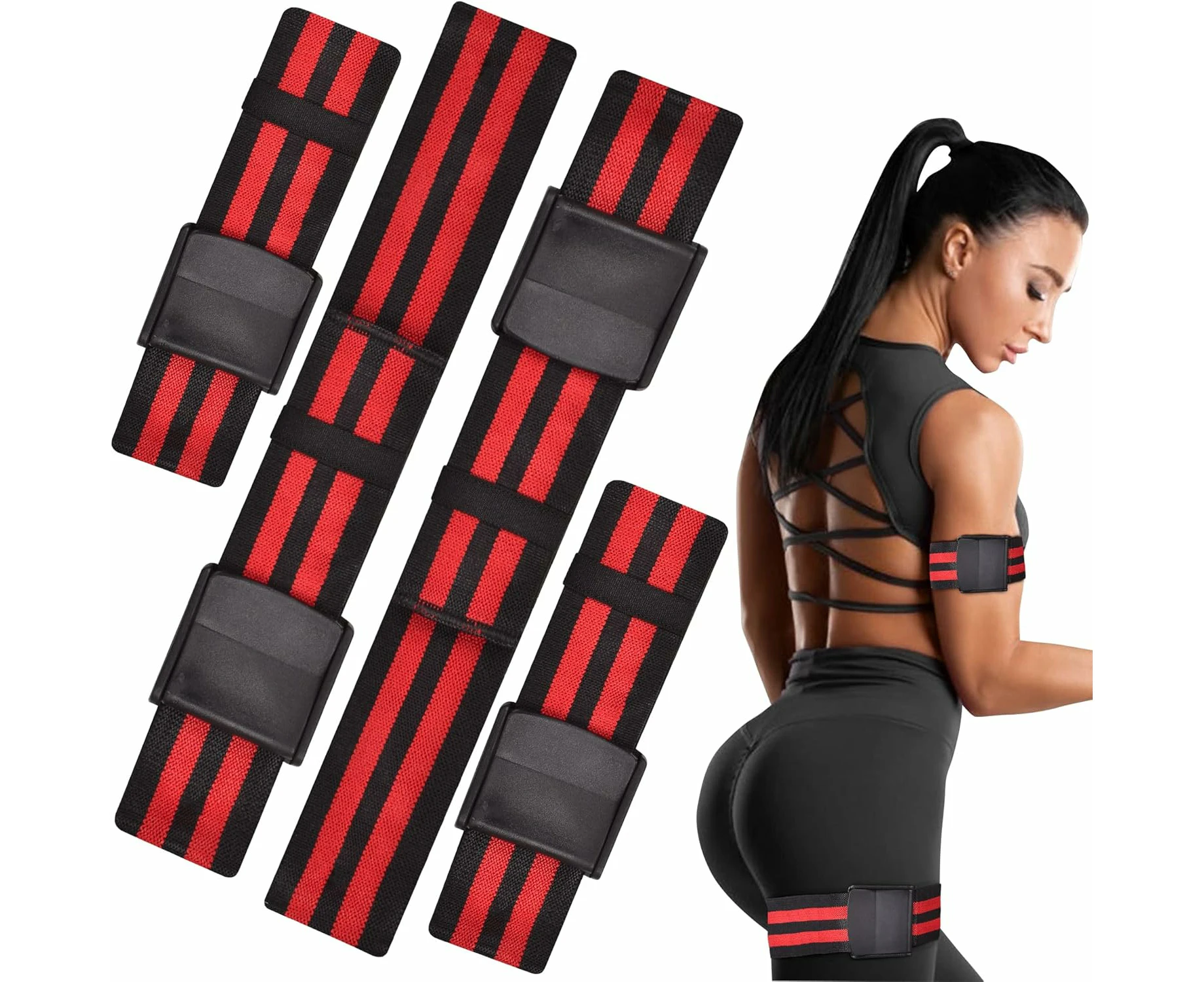 4 Pack Legs Arms Hips Blood Flow Restriction Bands Help Strengthen Muscle Exercise Thighs Buttocks and Squat Fitness Strong Premium Elastic Bands