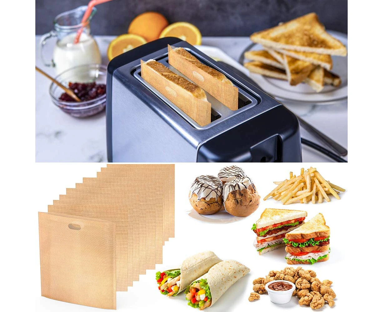 Toaster Pouches - Reusable, Heat-Resistant, Non-Stick And Dishwasher-Safe Toast Bags Sandwich Cheese Bag