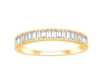 Bevilles Baguette Ring with 0.35ct of Diamonds in 9ct Yellow Gold