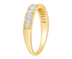 Bevilles Baguette Ring with 0.35ct of Diamonds in 9ct Yellow Gold