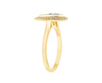 Bevilles Pear Halo Ring with 1/2ct of Diamonds in 9ct Yellow Gold