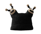 Cute Horns Bear Ears Beanie Winter Crochet Hat Animal Lover Gift