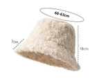 Winter Faux Fur Bucket Hat Fashion Warm Cap for Women Outdoor Fisherman Cap Plush Sherpa Bucket Hat