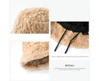 Winter Faux Fur Bucket Hat Fashion Warm Cap for Women Outdoor Fisherman Cap Plush Sherpa Bucket Hat