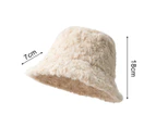 Winter Faux Fur Bucket Hat Fashion Warm Cap for Women Outdoor Fisherman Cap Plush Sherpa Bucket Hat