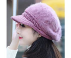 Womens Winter Warm Slouchy Hat with Brim Knit Beanie Beret Hat Skull Hat Caps with Visor