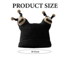 Cute Horns Bear Ears Beanie Winter Crochet Hat Animal Lover Gift