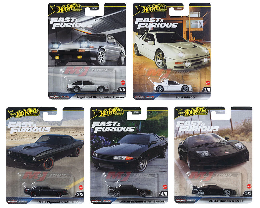 Hot Wheels 1:64 Fast & Furious Premium 2024 (E) Mix 1 - Set of 5