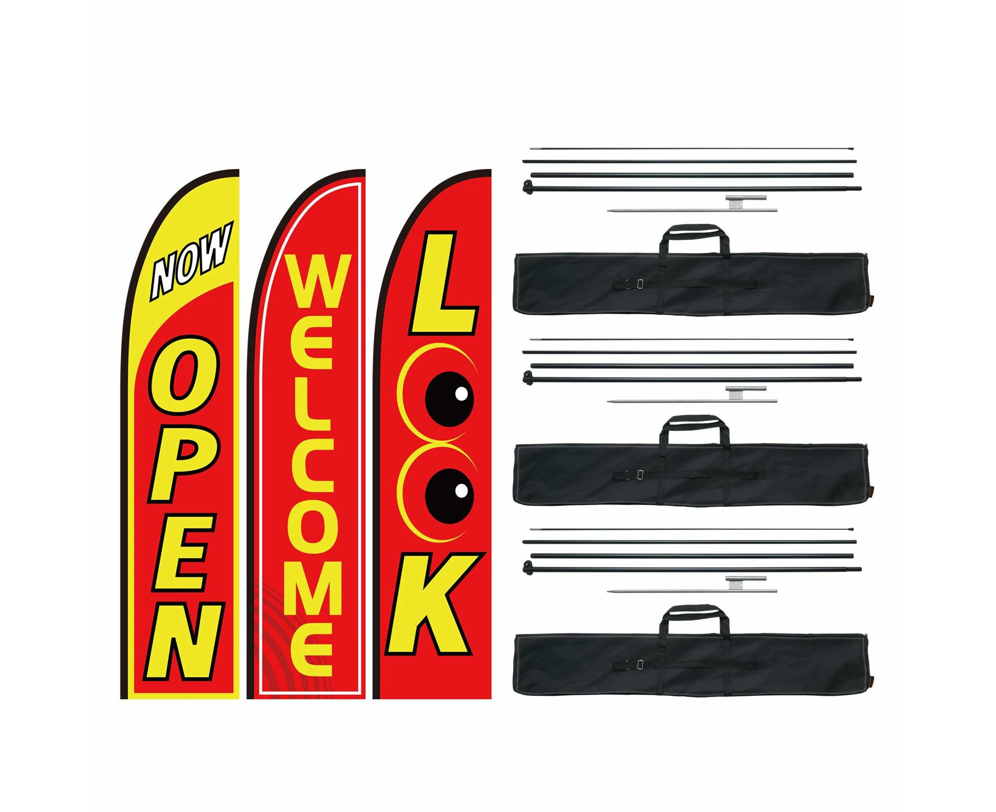 VEVOR Open Flags for Business Advertising Feather Flag Kit Open Look Welcome