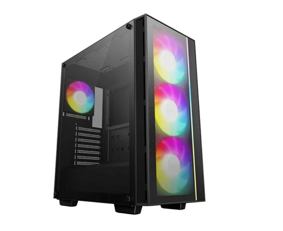 DeepCool MATREXX 55 V4 Full Tempered Glass Side Panel ATX Case. Pre-Installed 3140mm ARGB PWM Fans,  1120mm ARGB, Up to 360mm