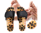 Reflexology Naturopathy Foot Massage Slippers Acupuncture Health Care Massage Shoes (Black 38)