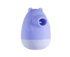 Cute Cartoon Bear Shaped Handheld Silicone Massager Fatigue Relief Rechargeable Vibrating Massager Purple