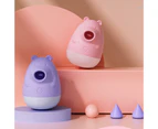 Cute Cartoon Bear Shaped Handheld Silicone Massager Fatigue Relief Rechargeable Vibrating Massager Purple