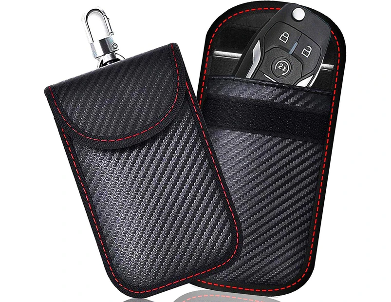 2 Pack Faraday Key Fob Protector, Faraday Bags Car Key Signal Blocking, Car Security Protection Pouch