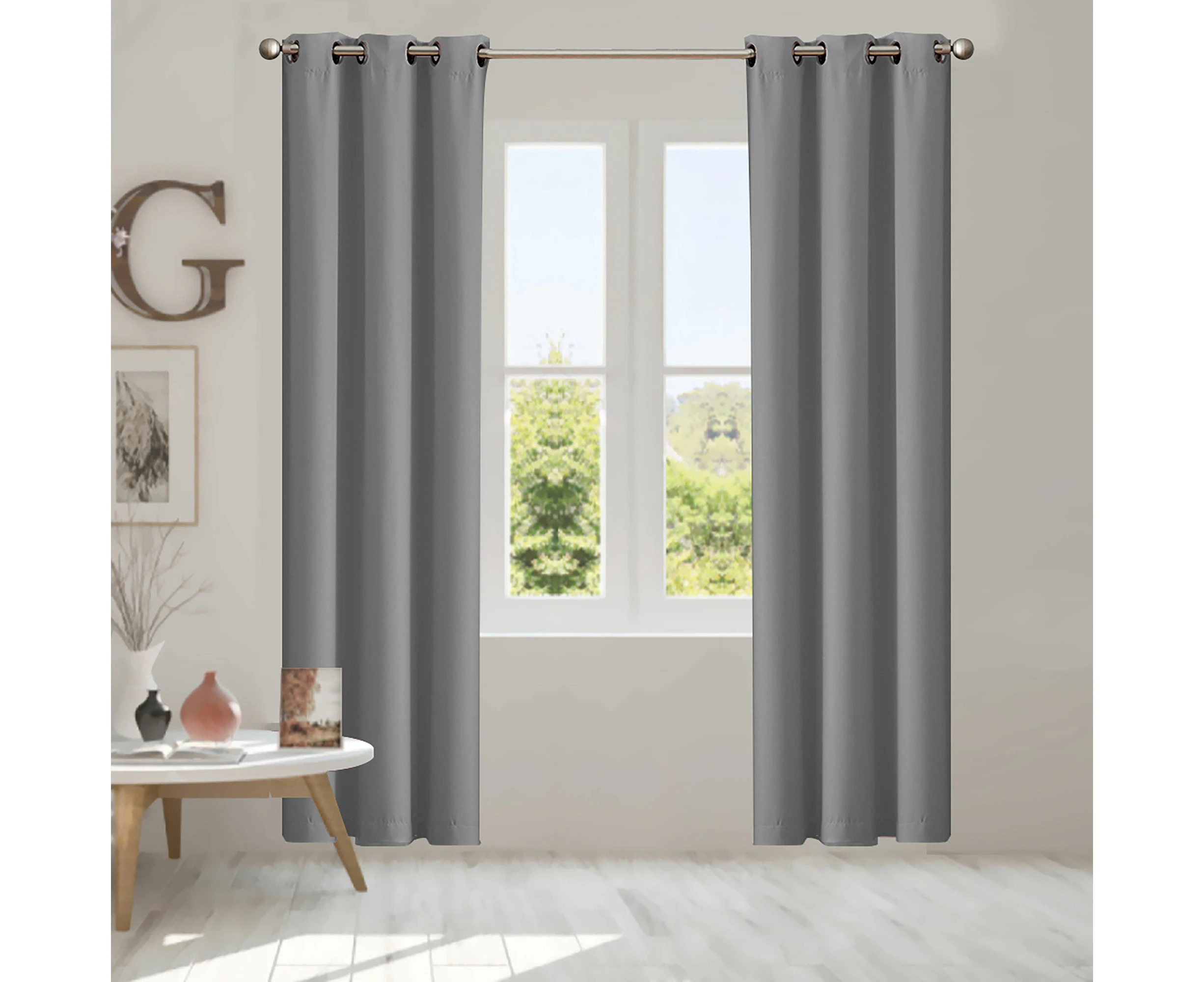 2x Blockout Curtains Panels 3 Layers Eyelet Room Darkening Multi-Size