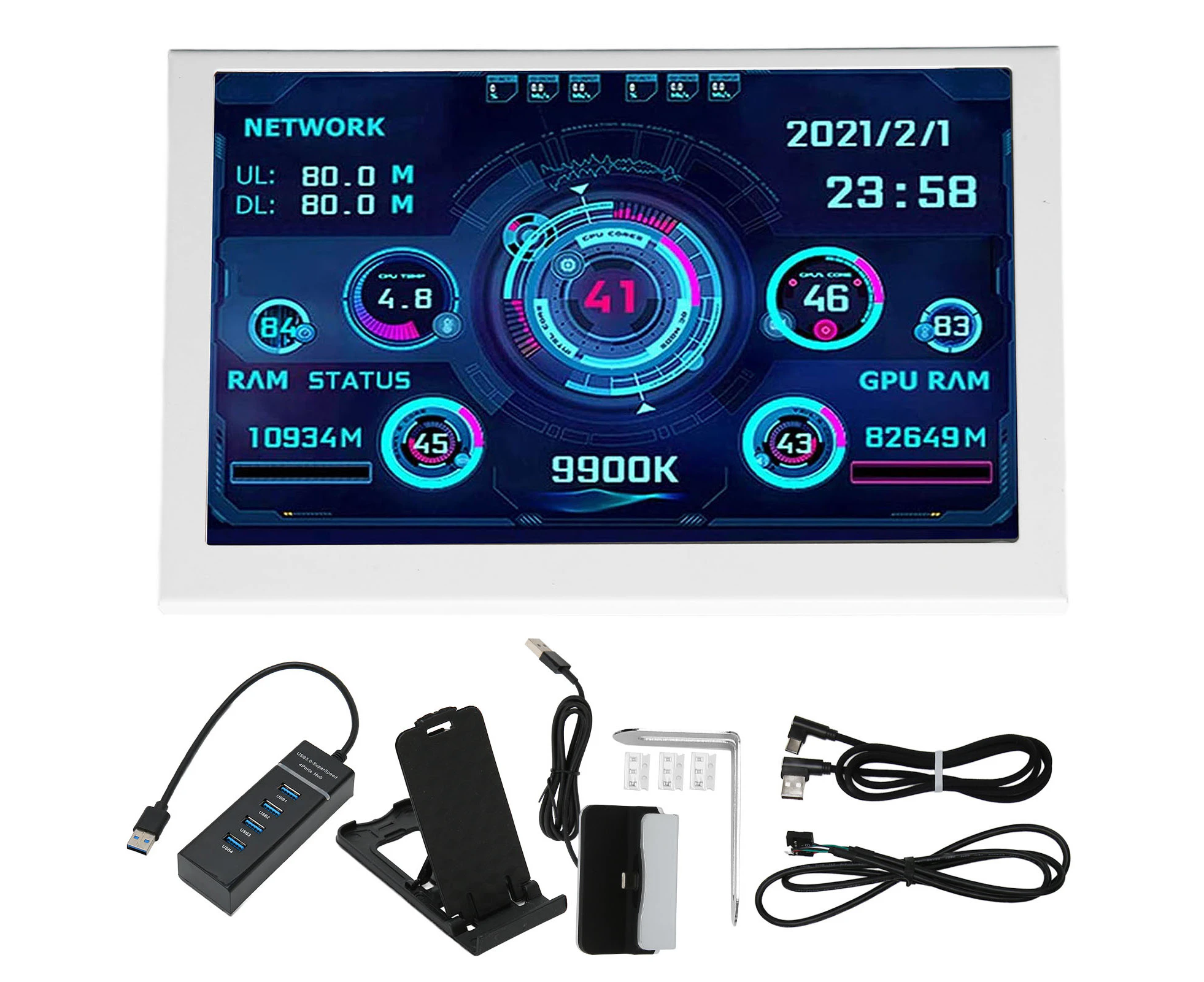 5In Computer Temp Monitor Ips Usb Mini Screen Pc Sensor Panel Display Pc Cpu Gpu Ram Data Monitor For Windows