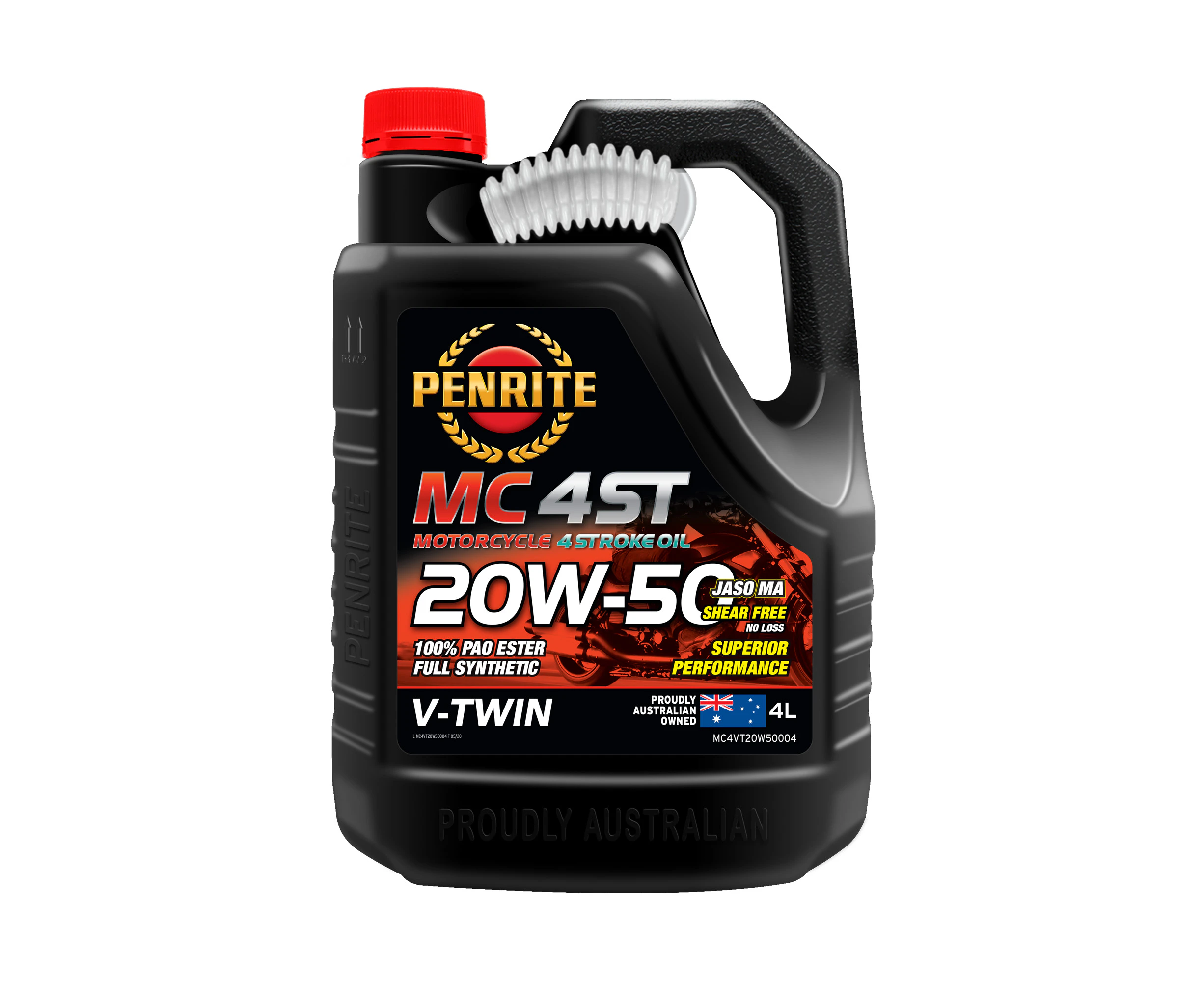 Penrite MC-4ST V Twin 20W-50 100% Pao & Ester 4L - MC4VT20W50004