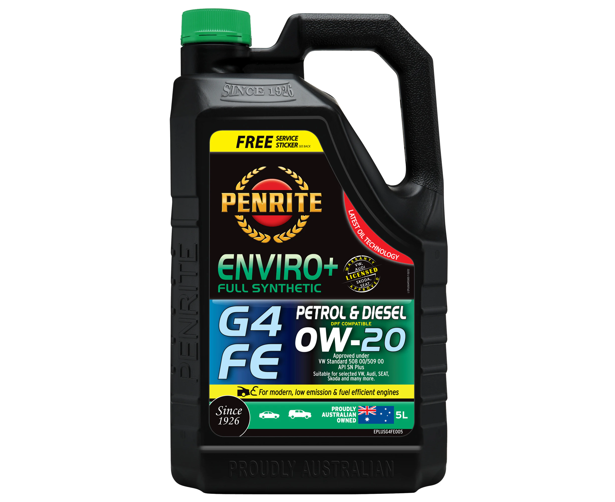 Penrite Enviro+ G4 0W-20 Engine Oil 5L - EPLUSG4FE005