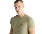 Calvin Klein Mens Slim Cotton Stretch T-Shirt Tee - Delta Green