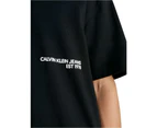 Calvin Klein Mens Relaxed Spray Print T-Shirt Tee - CK Black