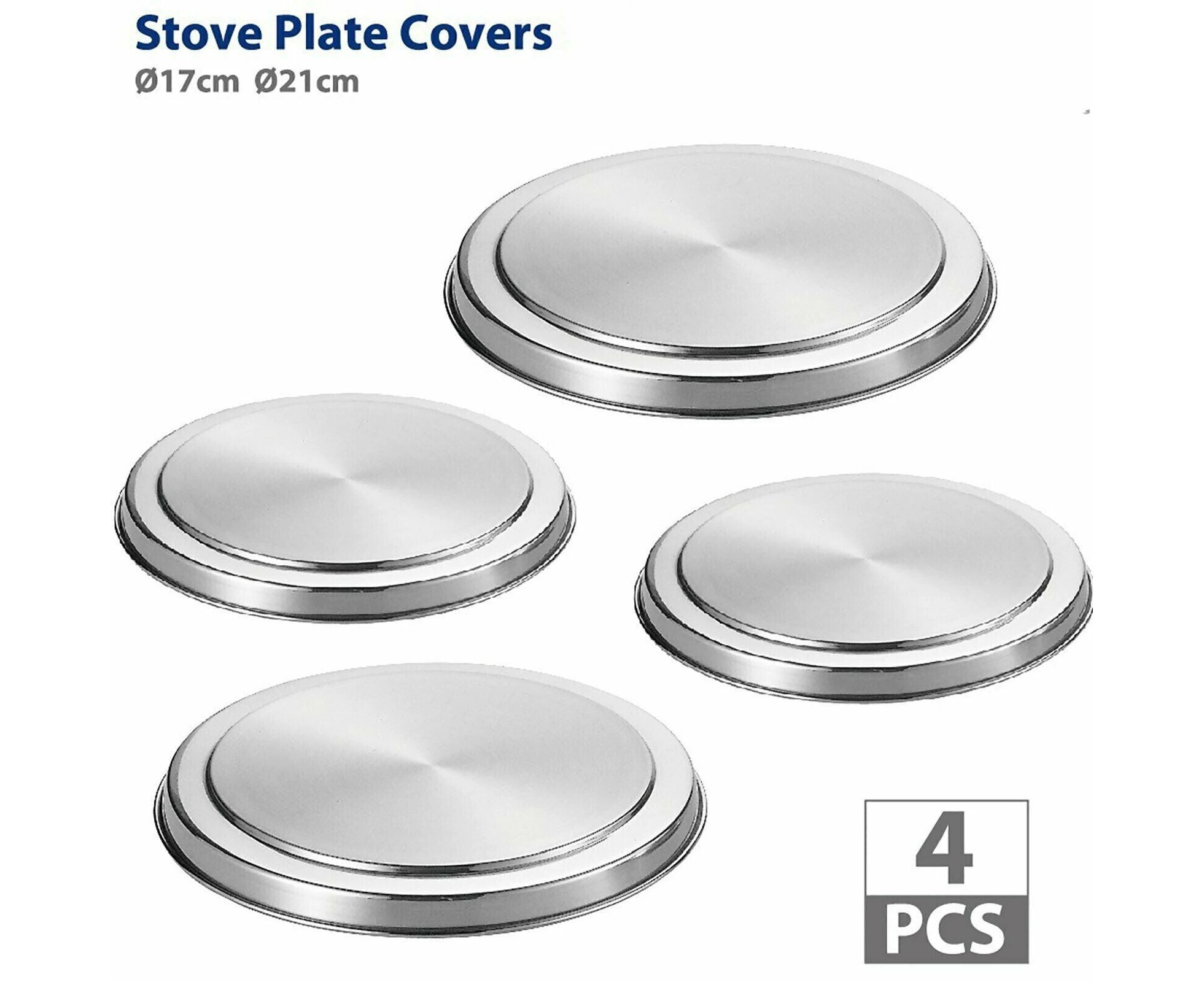 4Pcs Round Stainless Steel Electric Stove Top Burner Cooker Protection Covers