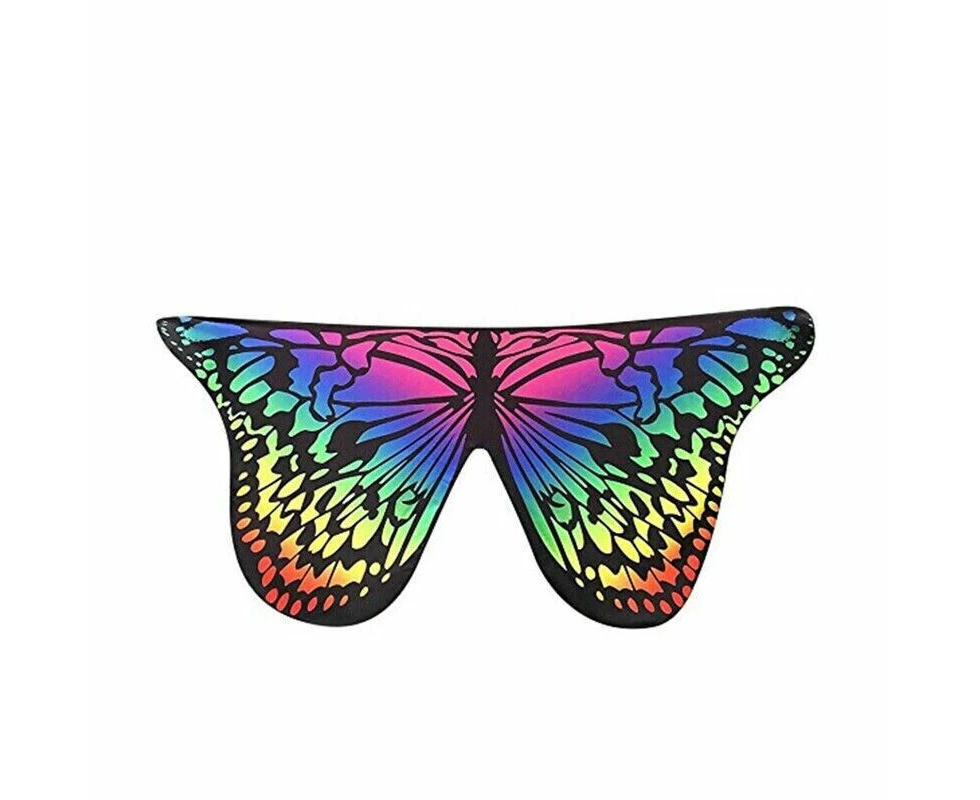 Fabric Butterfly Wings Shawl Fairy Adult Nymph Pixie Soft Costume Cape -Rainbow