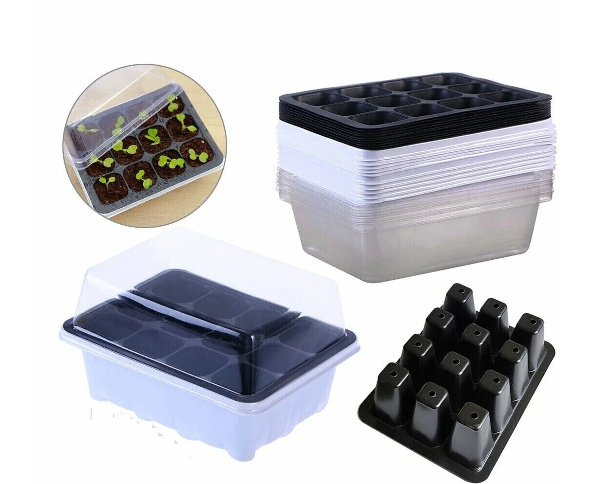 10 Set 12 Hole Plant Seed Grow Box Propagation Nursery Seedling Starter Tray