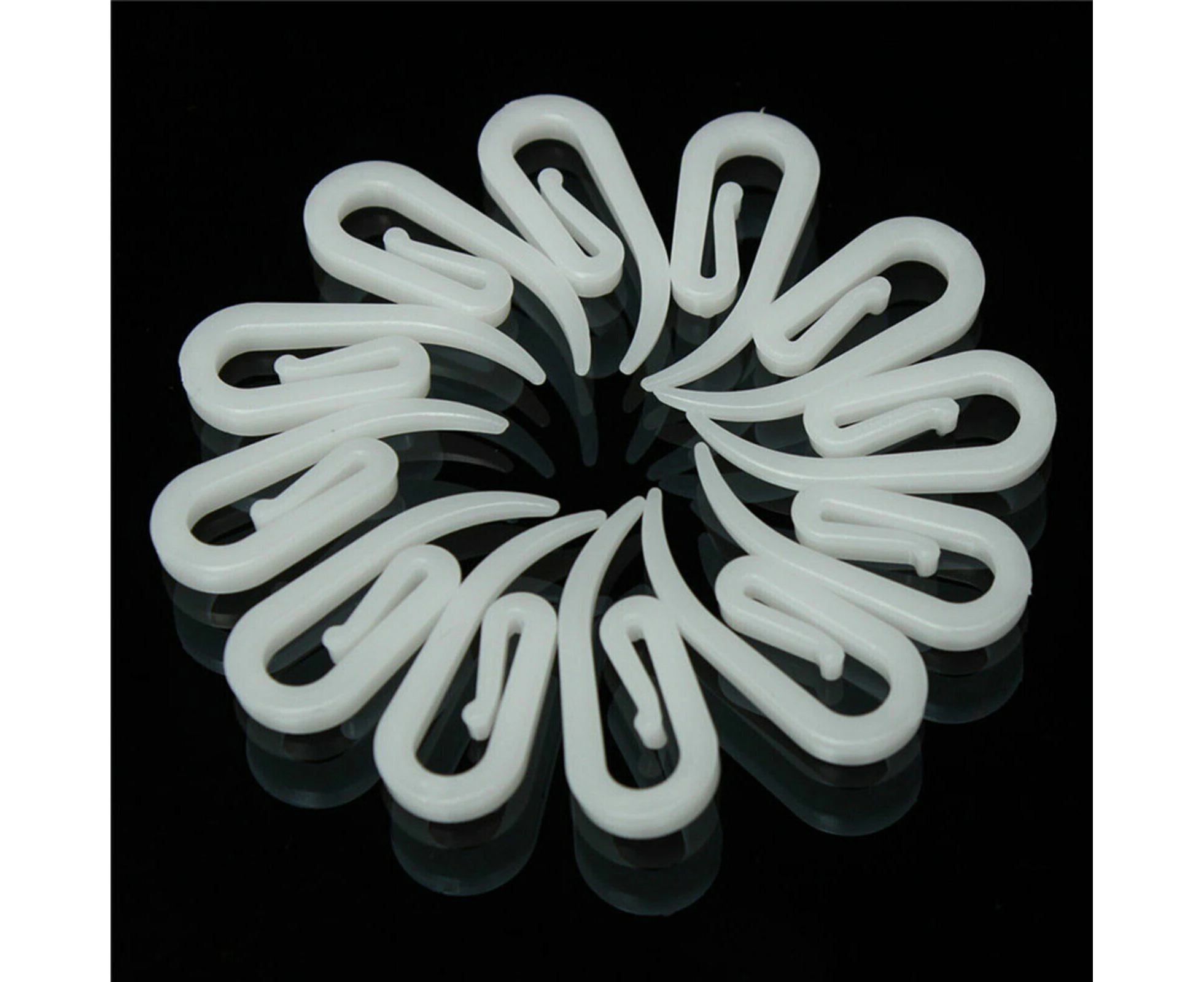 100pcs Nylon Curtain Gather Hooks Pencil Pleat Lace Boat Caravan Camper Plastic