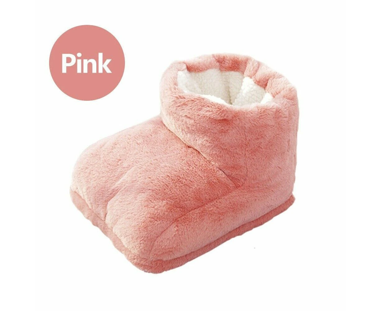 Electric Heated Foot Warmer Winter Comfortable Feet Hot Boots Heating - Pink