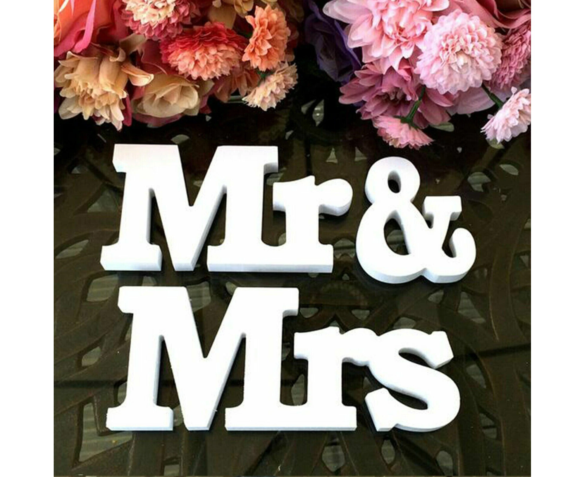 3x/set Wedding Letter Mr & Mrs Decor Props Married Wedding Events Party DIY Sign