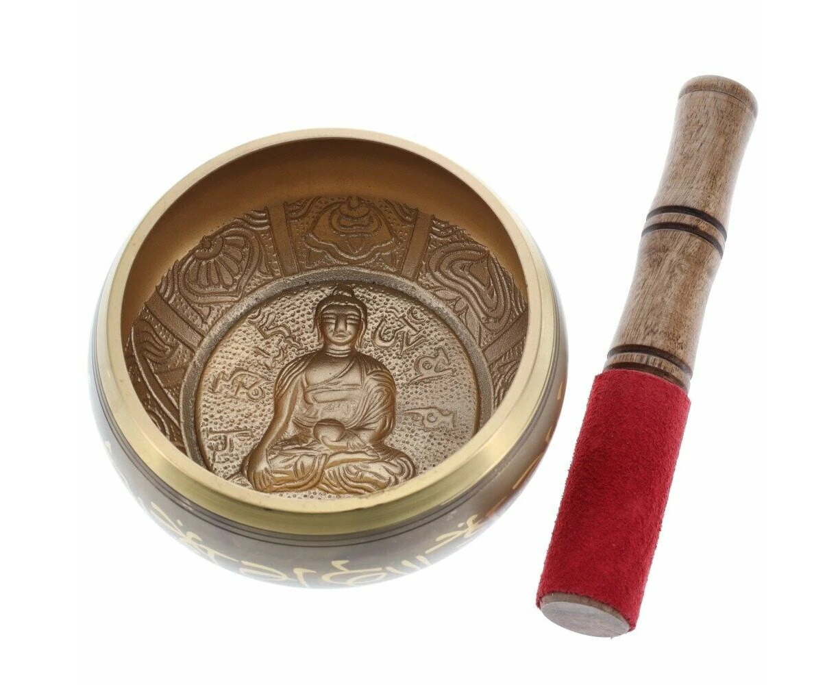 Buddha Gold Singing Bowl Meditation Yoga Spiritual - 6x12cm