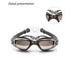 Waterproof And Fog-Proof Large Frame Electroplated Swimming Goggles For Men And Women Swimming Goggles,Silvery