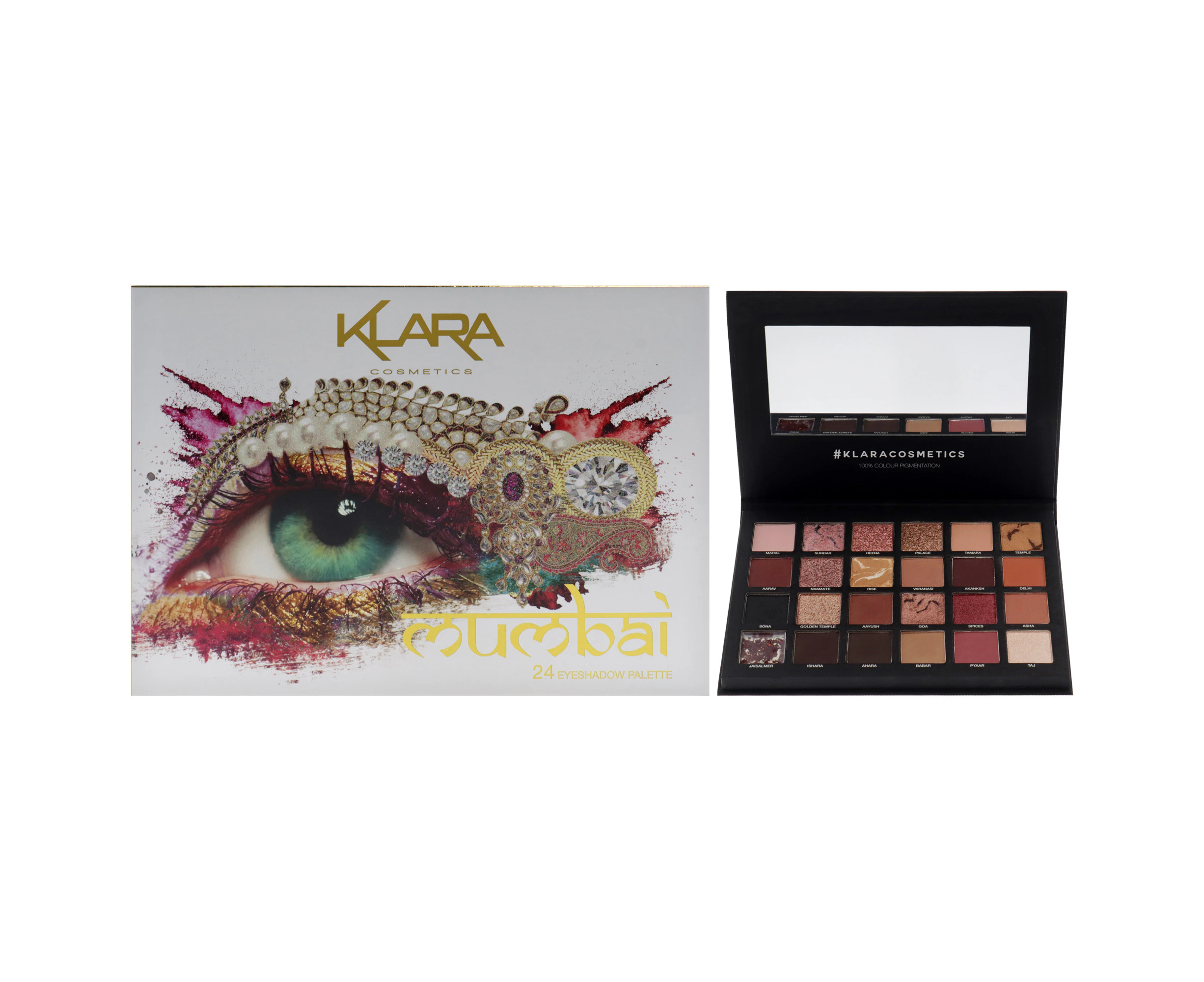 24 Eyeshadow Palette - Mumbai by Klara for Women - 1.68 oz Eye Shadow