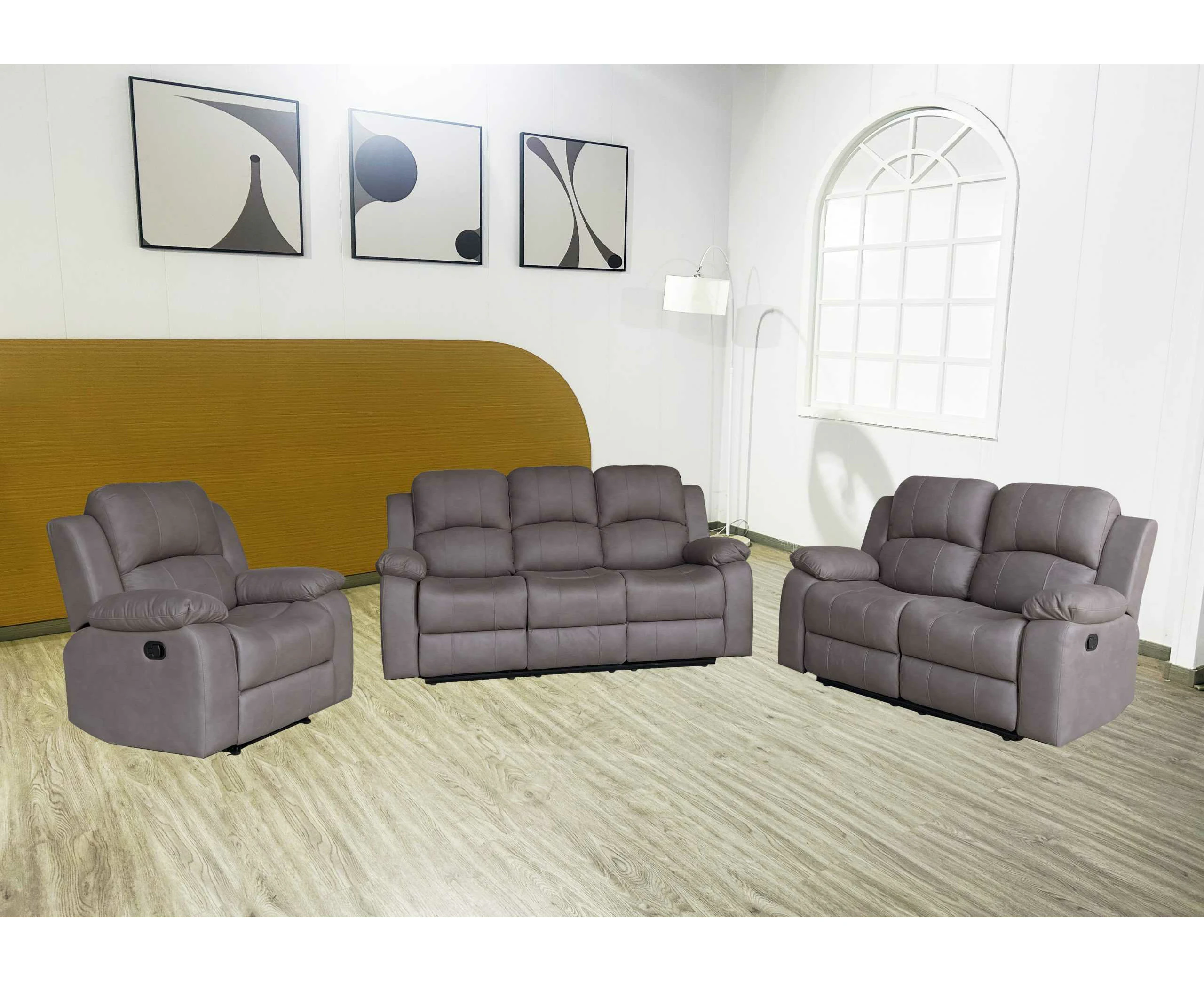 BT Valor Fabric Upholstered 3 Seater Manual Recliner Lounge