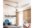 Devanti 64 Inch Ceiling Fan DC Motor w/Light w/Remote - Silver