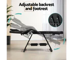 Zenses Massage Table Adjustable Salon Bed Chair 3-Fold BLK