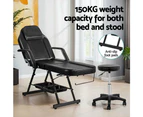 Zenses Massage Table Adjustable Salon Bed Chair 3-Fold Black