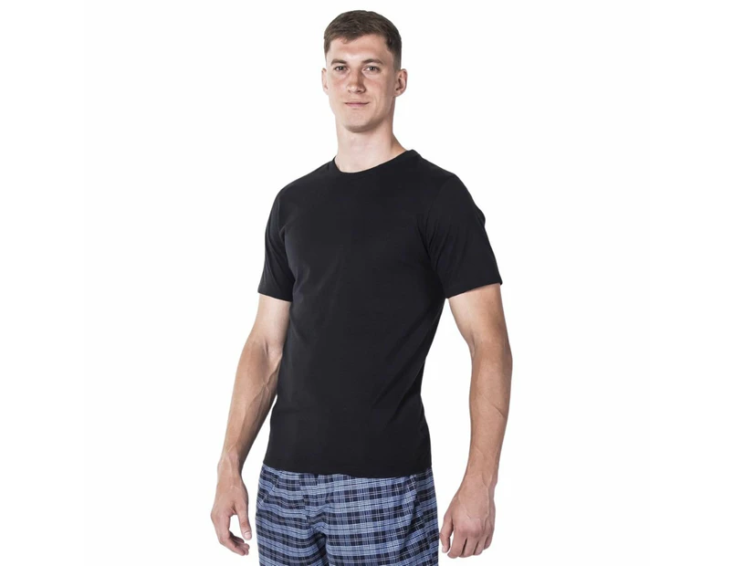 Men's Plain Black Crew Neck T-Shirt - Frank and Beans Underwear