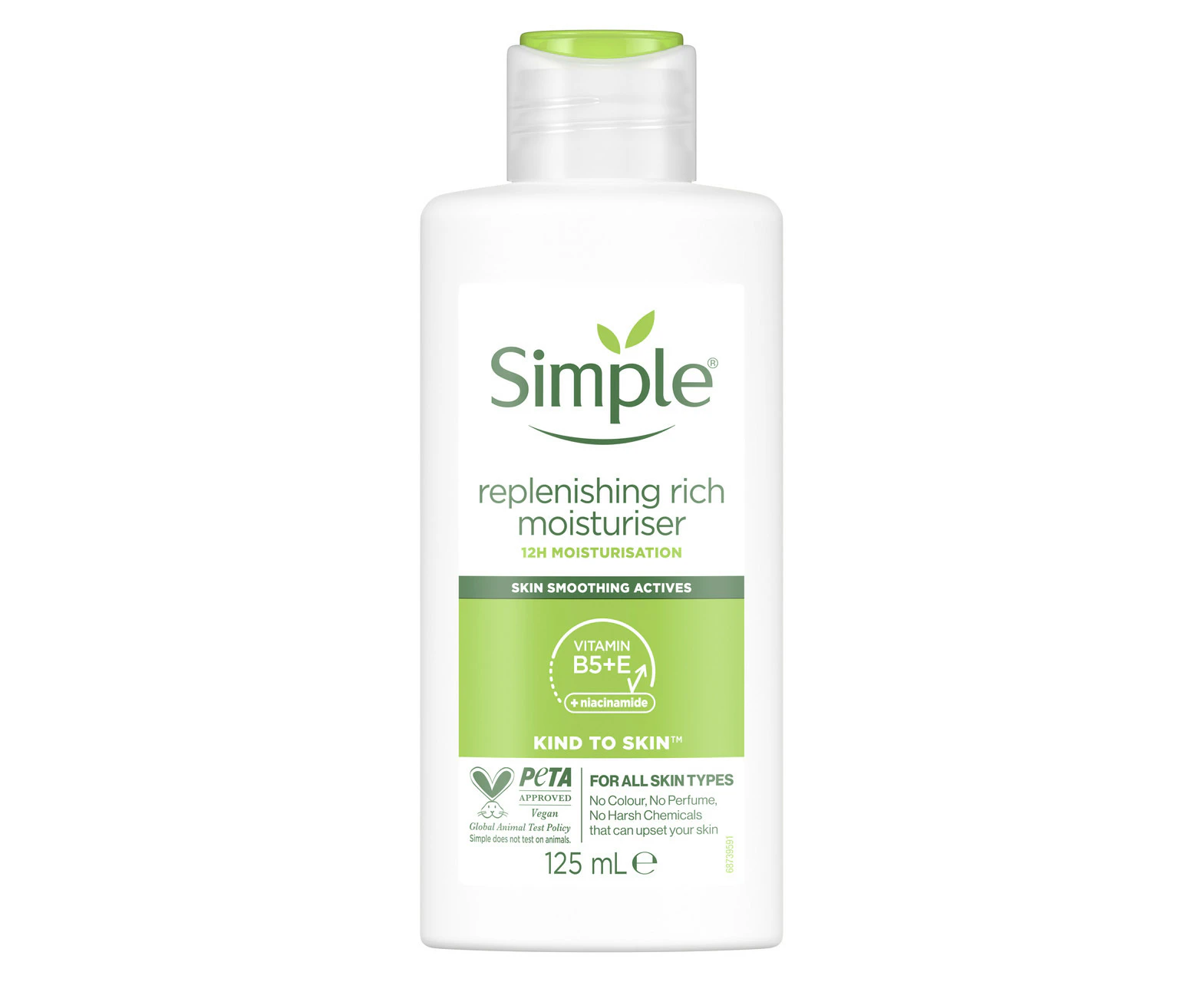 Simple Kind To Skin Replenishing Rich Moisturiser for nourished and smooth skin 125mL