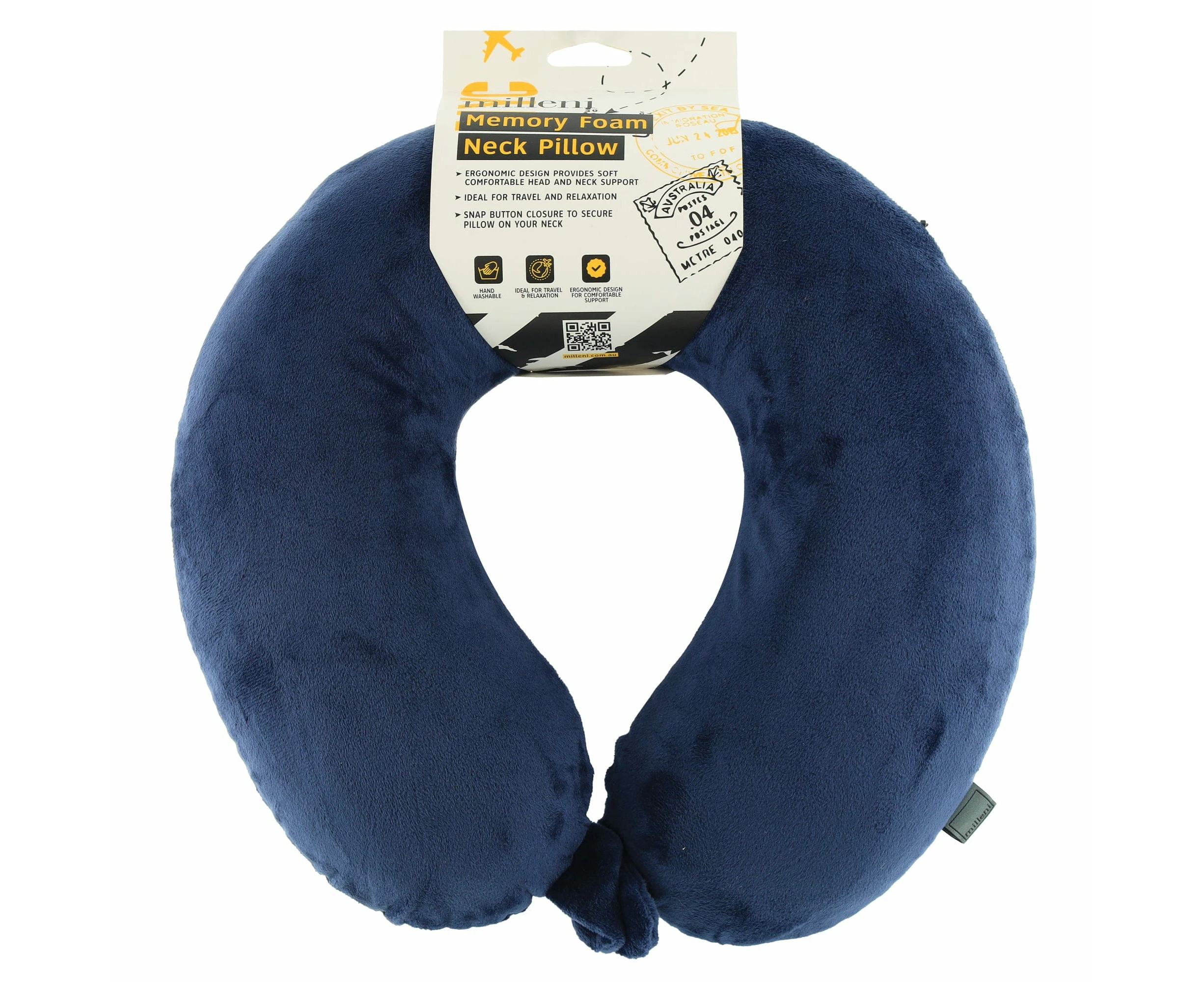 Milleni Travel Memory Foam Neck Pillow in Blue