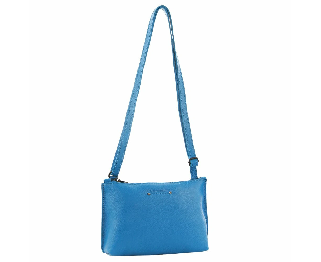 Pierre Cardin Leather Trendy Cross Body Bag in Aqua