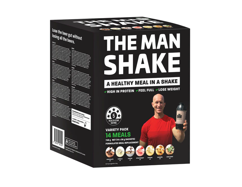 The Man Shake Meal Replacement Variety Pack - 14 pack