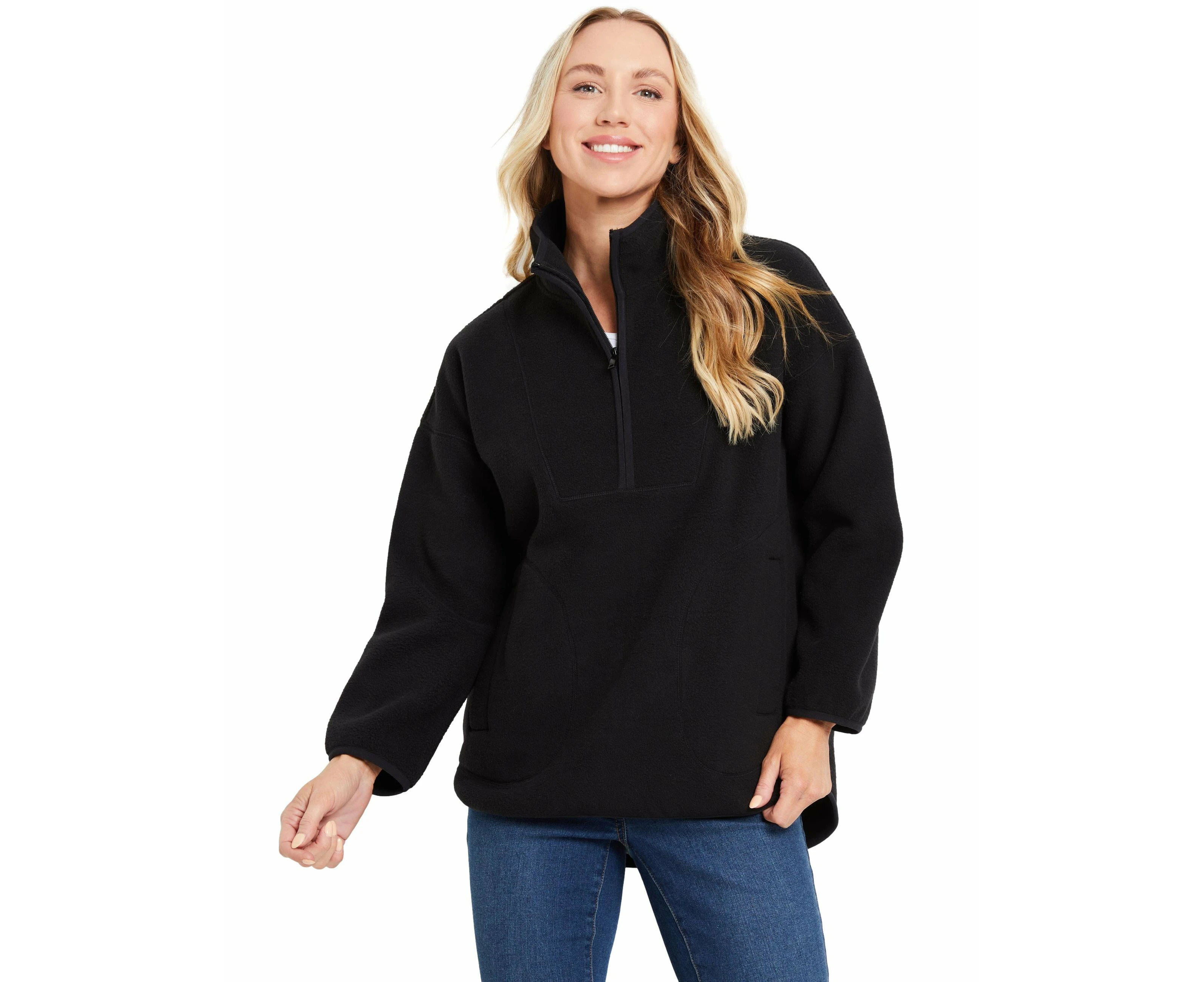 rivers - Womens - Tops - Winter - Jersey / Pullover - Black - Long Sleeve - Oversized - Length Long - Casual Fashion - Office Wear - Work Clothes