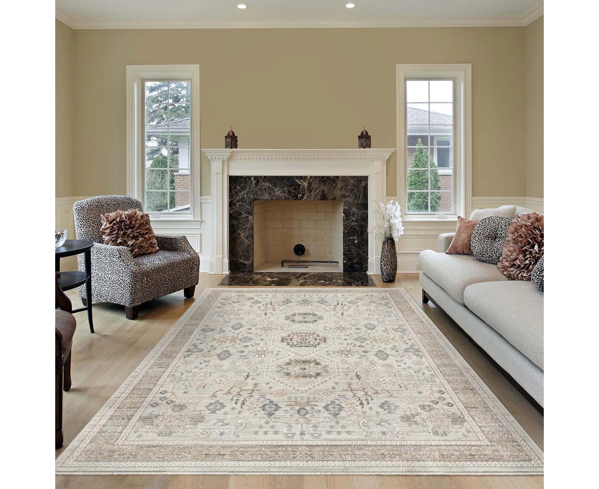 Alia Grey Rectangle Shape Rug