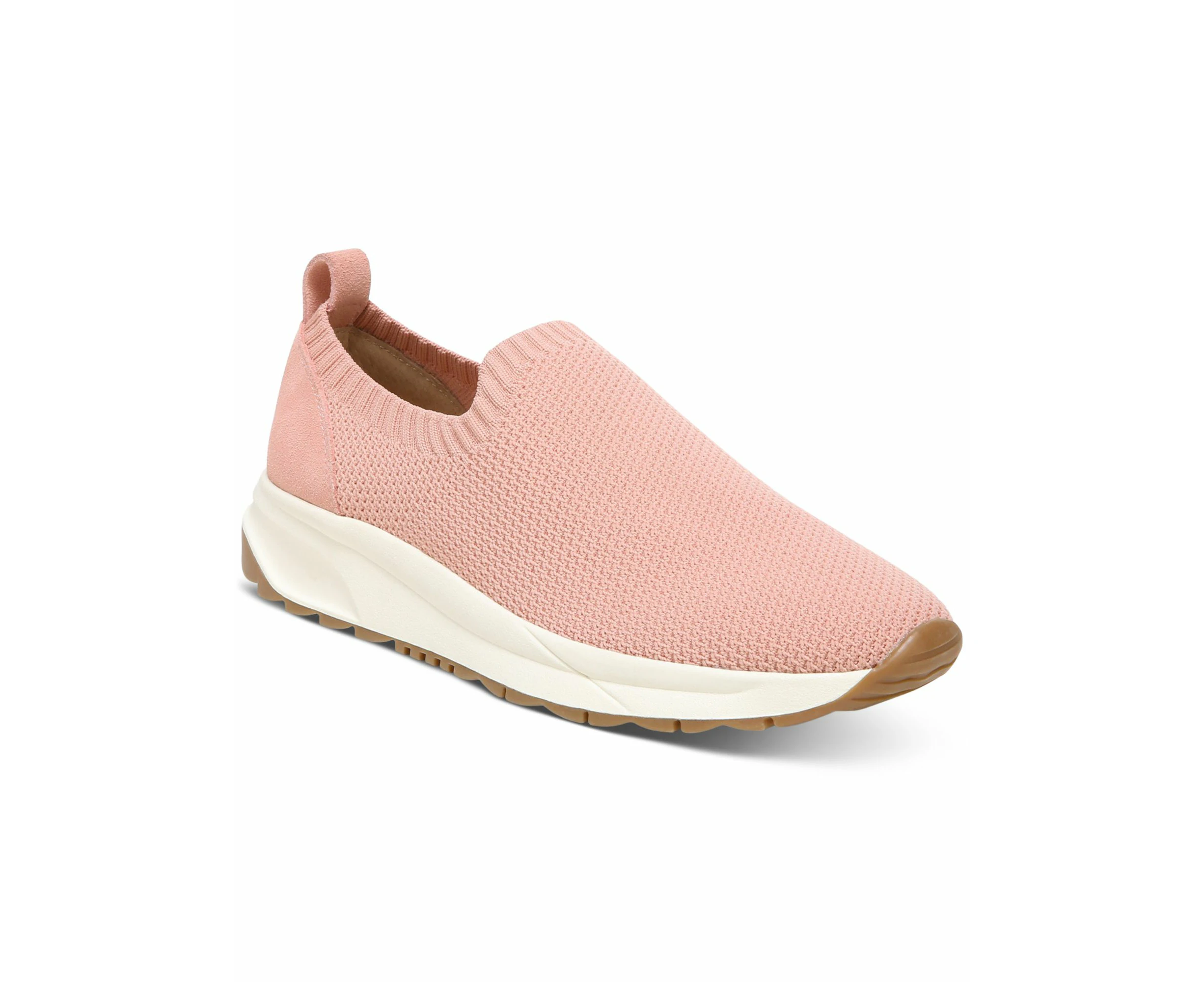 GIANI BERNINI Womens Pink Stretch Pull Tab Logo 1" Platform Cushioned Comfort Ryanne Round Toe Wedge Slip On Leather Sneakers Shoes 6.5 M