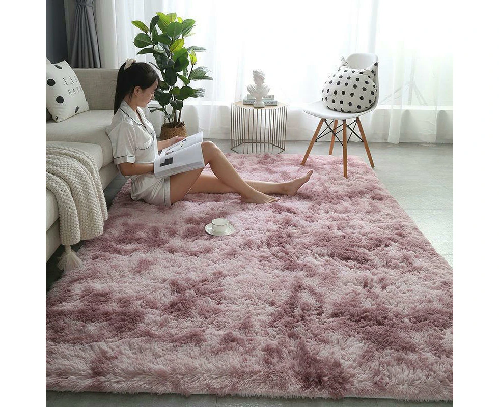 Super Soft Fluffy Area Rug Bedroom Living Room Shaggy Anti-Skid Comfortable Large Rugs Indoor Modern Home Decor Floor Carpet -Pink purple