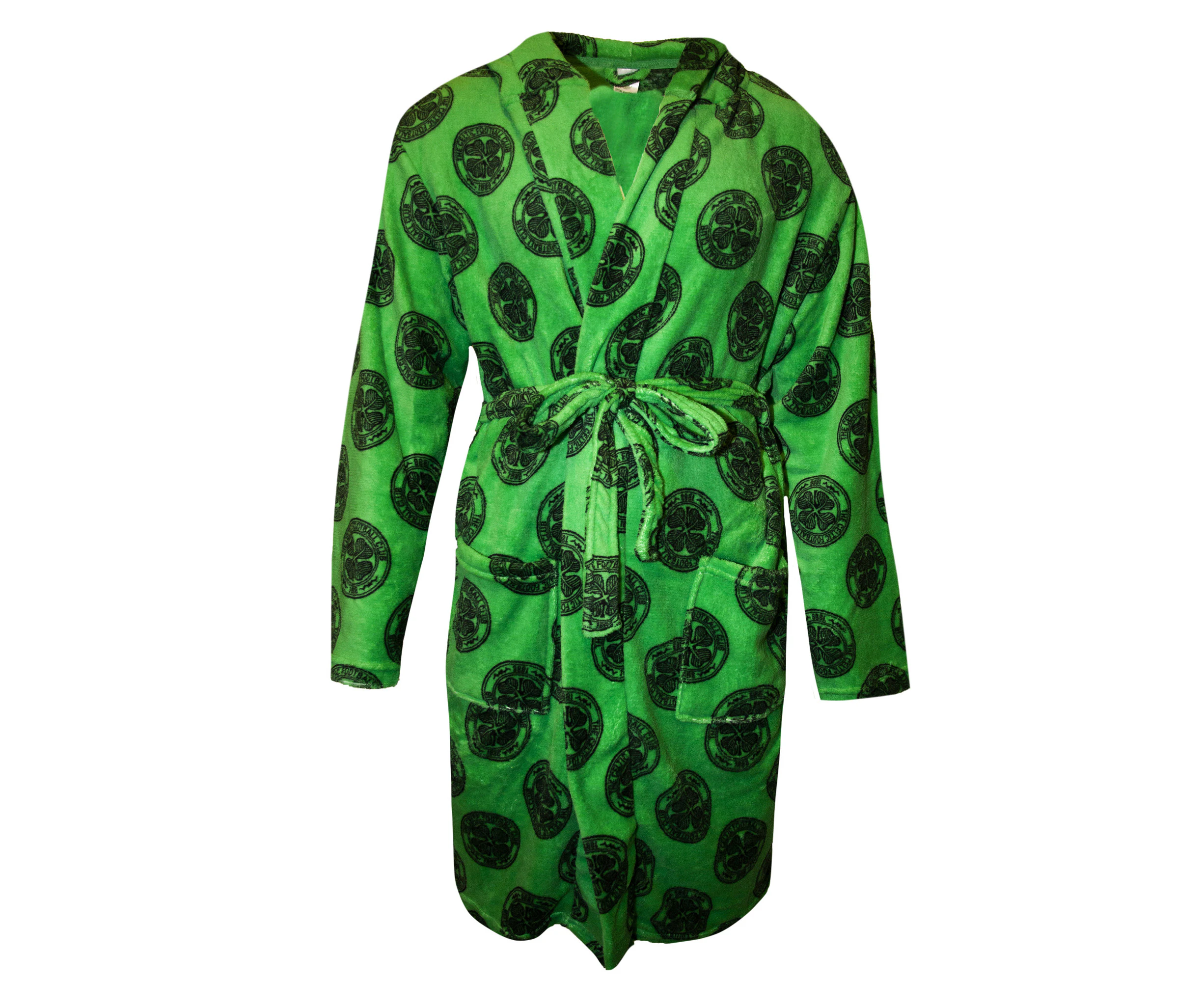 Celtic FC Unisex Adult Dressing Gown (Green/Black) - BS2619