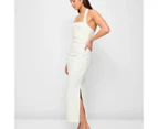 Halter Neck Gathered Midi Dress - Lily Loves